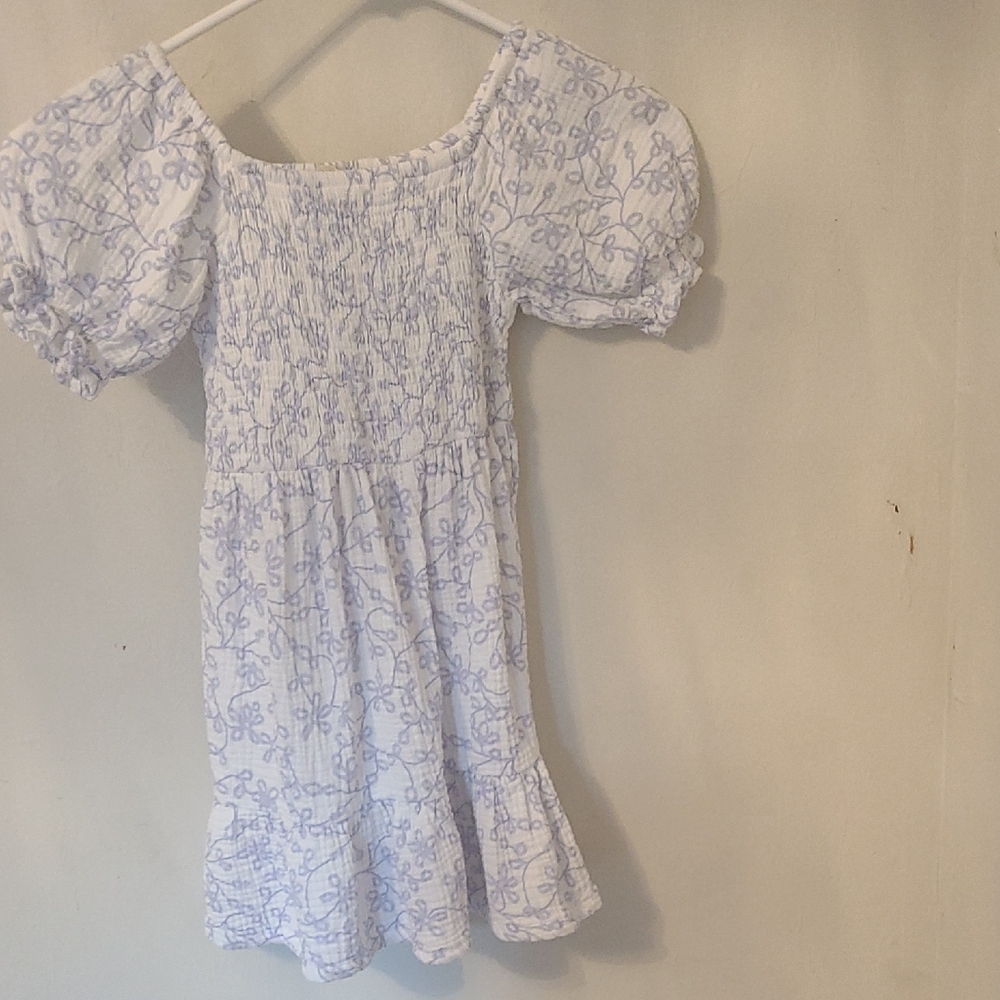Jessica Simpson White and Blue Casual Kids Dress